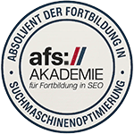 Siegel afs Akademie für Suchmaschinenoptimierung